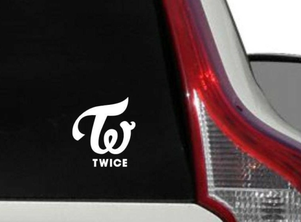 Twice Logo Text Small Car Vinyl Sticker Decal Bumper Sticker for Auto Cars Trucks Windshield Custom Walls Windows Ipad MacBook Laptop Home and More